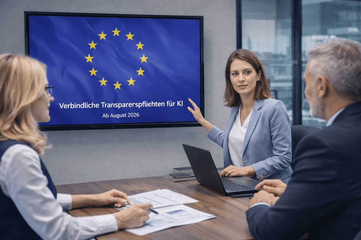 EU AI Act Unternehmen Schulung Transparenzpflichten Meeting